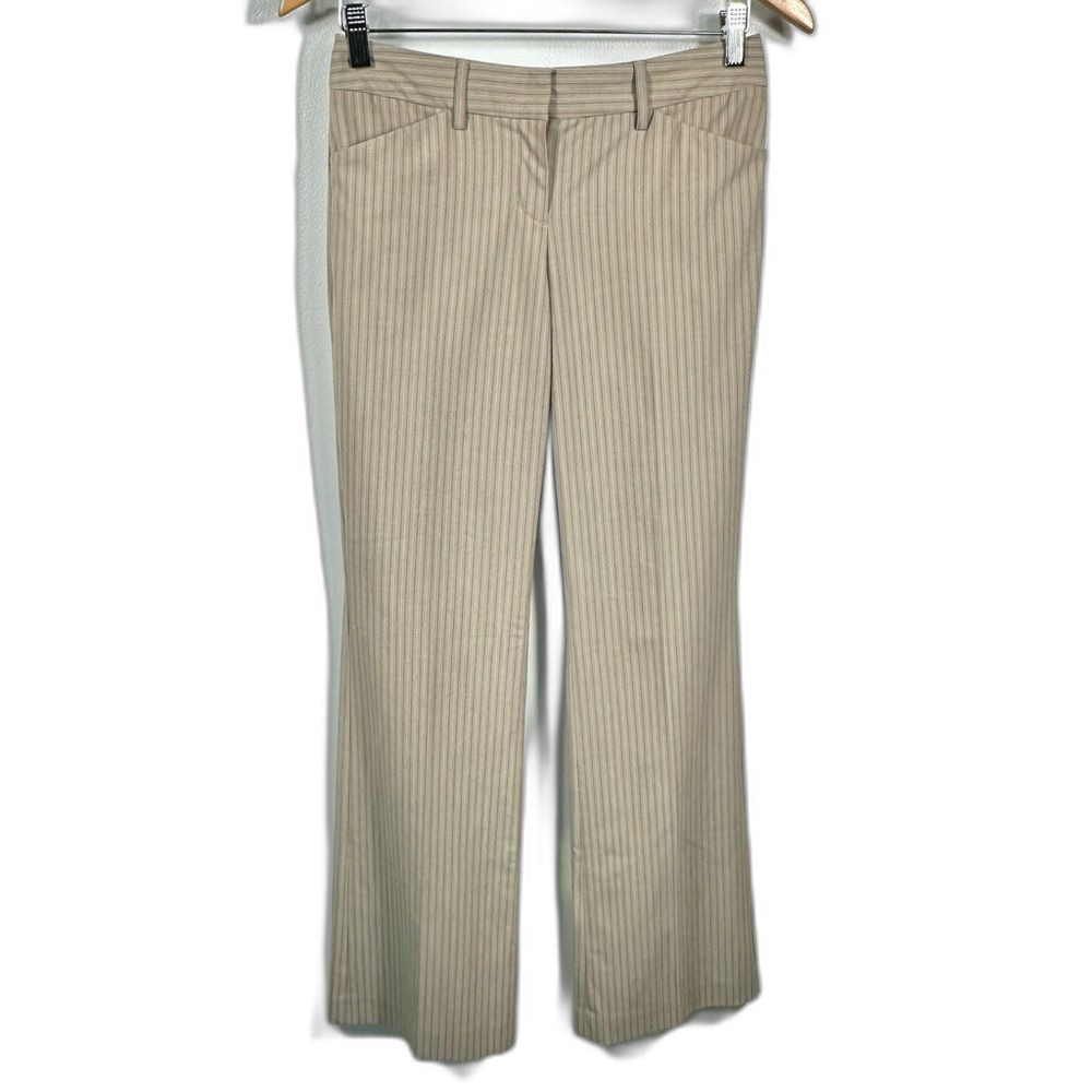 Express Editor Brown Striped Trouser Pants Size 0 Careerwear Professional Office